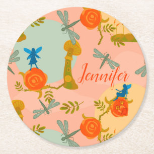 Porta-copo De Papel Redondo Woodland Fairytale personalizado