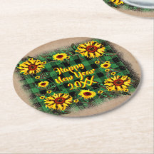 Xadrez de búfalo Feliz ano novo de girassol 20xx