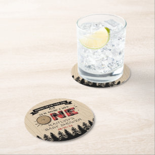 Porta-copo De Papel Redondo Xadrez de Búfalo Selvagem de Floresta Russa Um Chá