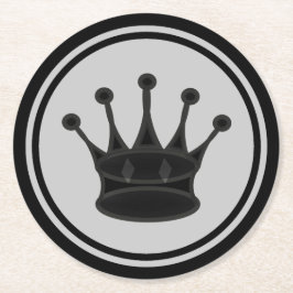 Porta-copo De Papel Redondo Xadrez preta da rainha