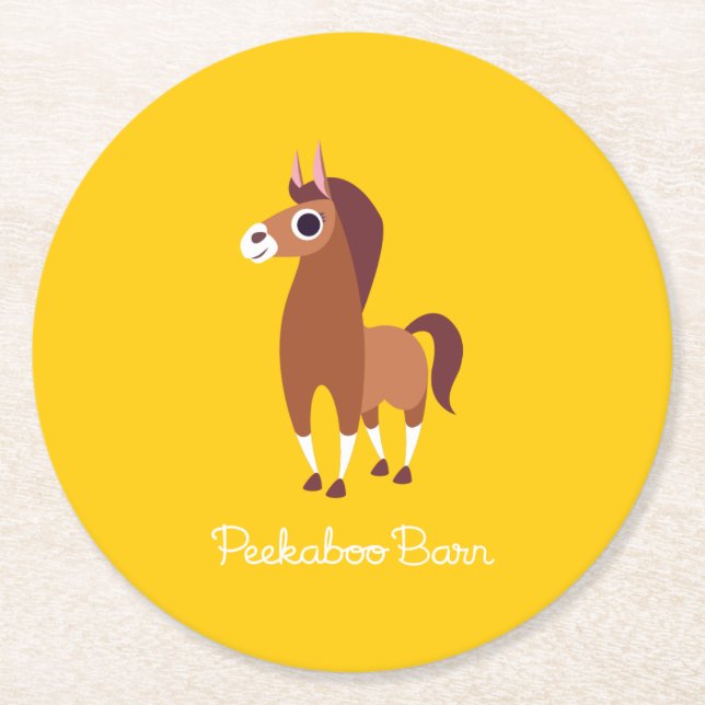 Porta-copo De Papel Redondo Zora o cavalo (Frente)