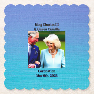 Porta-copo De Papel Rei Charles III e Rainha Camilla Coronação