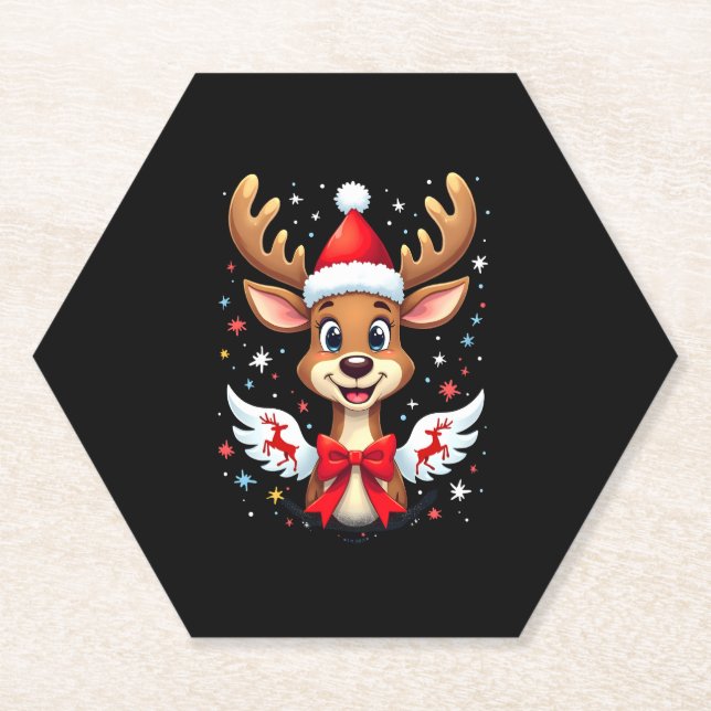 Porta-copo De Papel Reindeer de natal (3) (Frente)