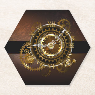 Porta-copo De Papel Relógio a vapor com engrenagens antigas