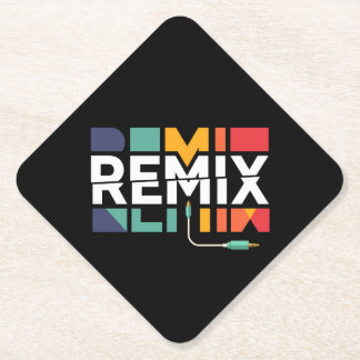 Porta-copo De Papel Remix Audio | DJ Music Retro Geometric Graphic