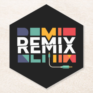 Porta-copo De Papel Remix Áudio | Gráfico Geométrico Retro de Música d