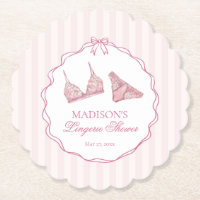 Renda Cor-de-Rosa Pastel para Chuveiro de Lingerie