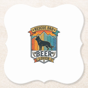 Porta-copo De Papel Resgate Pai Amante de Cerveja Cachorro Vintage Pôr
