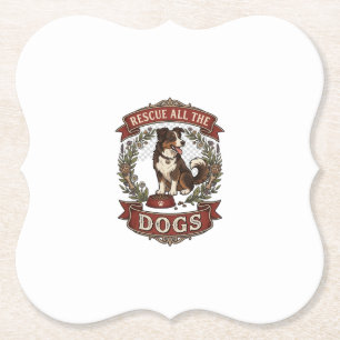 Porta-copo De Papel Resgate Todos os Cães Floral de Cães Coroa de Fita