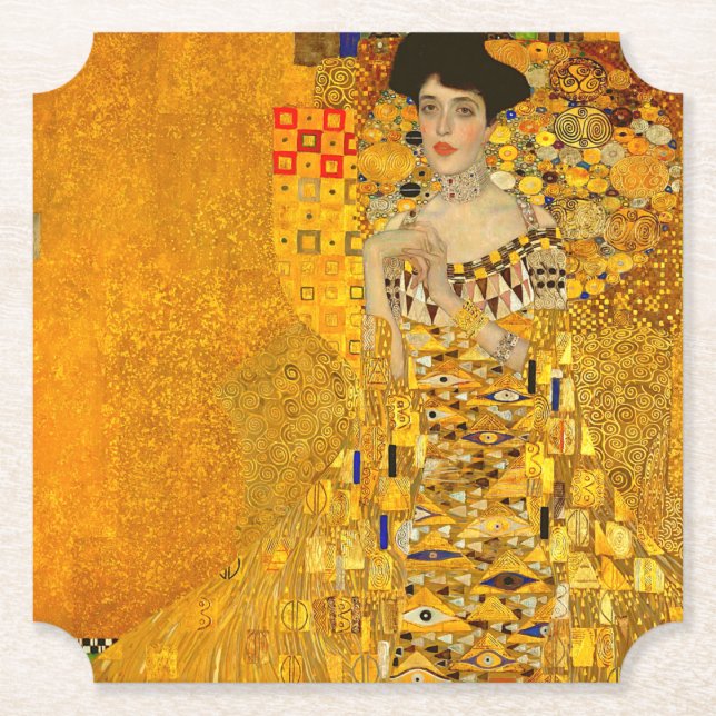 Porta-copo De Papel Retrato de Gustav Klimt de Adele Bloch-Bauer I (Frente)