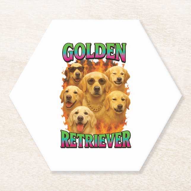 Porta-copo De Papel Retriever Dourado (Frente)
