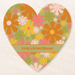 Porta-copo De Papel Retro 60s 70s Estética Floral Personalizada