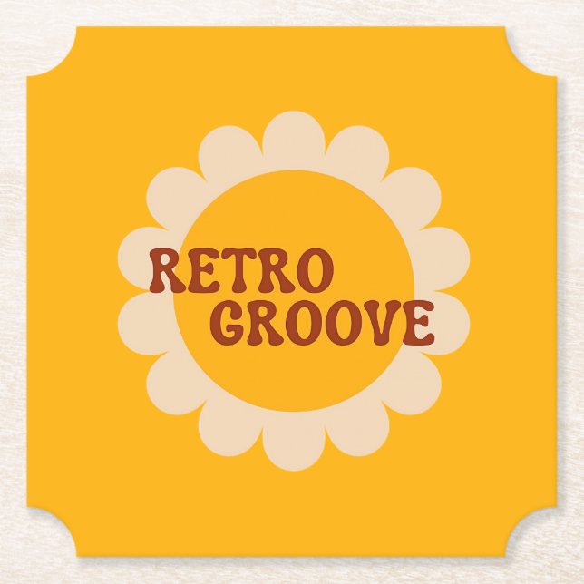 Porta-copo De Papel Retro Groove Paper Coaster (Frente)