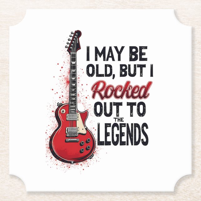 Porta-copo De Papel Retro Rock Guitar Classic Music Nostalgia Design (Frente)
