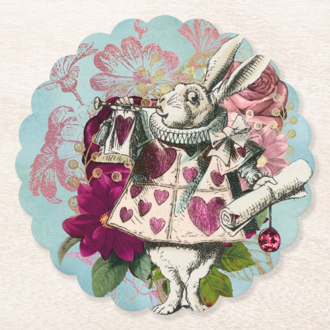 Porta-copo De Papel Rico Wonderland White Rabbit (Frente)