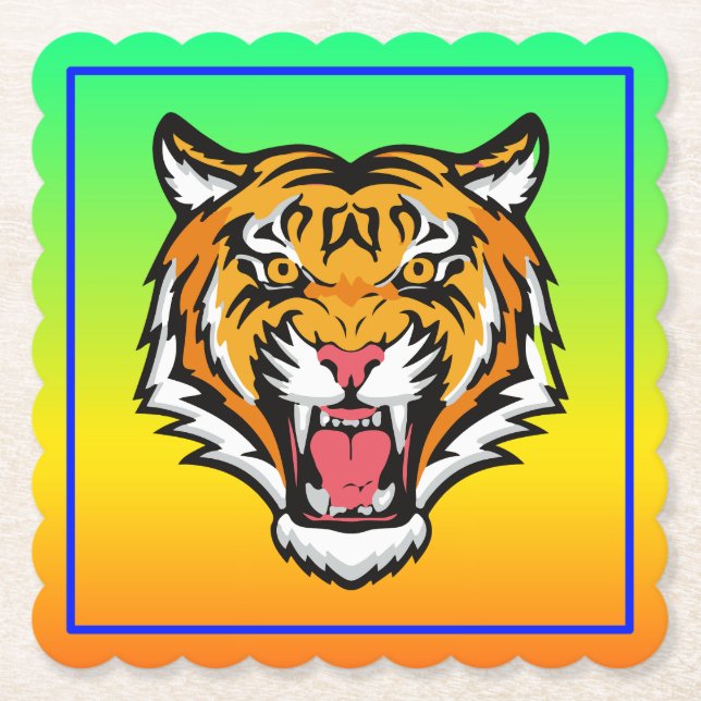 Porta-copo De Papel Roaring Tiger Head-25818 (Frente)