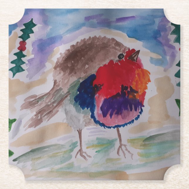 Porta-copo De Papel Robin Natal (Frente)