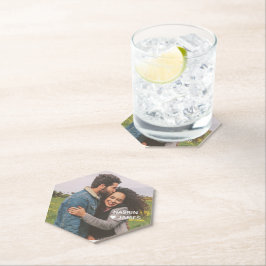 Porta-copo De Papel Romantic Heart Frame Custom Couple Photo