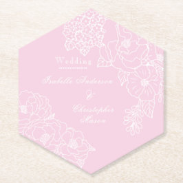 Porta-copo De Papel Romantic Wedding Peonies Blush Pink