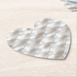 Porta-copo De Papel Romântica Glam White Faux Leather