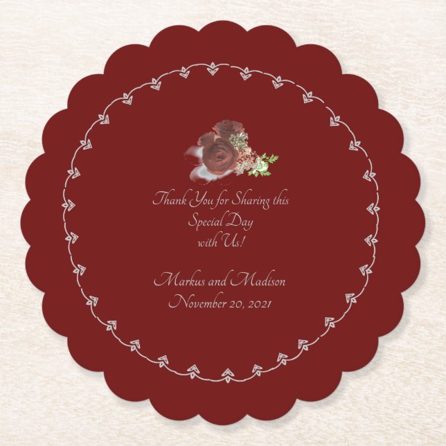 Porta-copo De Papel Rosa de Borgonha Themed (Frente)