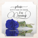 Porta-copo De Papel Rosa de Gelado Azul Real Não Tome Meu Casamento de<br><div class="desc">Esta porta copos de casamento é elegante, na moda, e divertida! Ele apresenta uma foto de um solteiro vivo, azul real ou rosa de cobalto, gravado há , espelhado em uma piscina de água. O texto diz "Por favor, não tome minha bebida, estou dançando" escrito em letras modernas. Há espaço...</div>