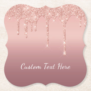 Porta-copo De Papel Rosa de Texto Personalizado Dissipadores Sparkle L