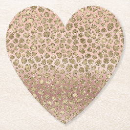 Porta-copo De Papel Rosa Dourada Glam Glitter Leopardo