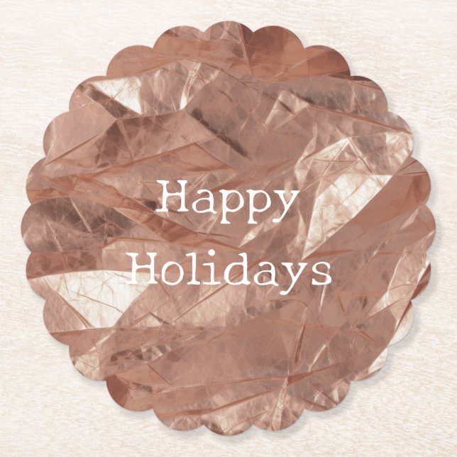 Porta-copo De Papel Rosa Dourado Glam (Frente)