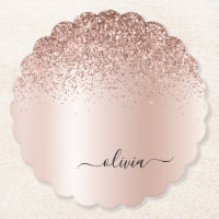 Rosa Dourado - Nome do Monograma do Metal com Lant