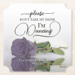 Porta-copo De Papel Rosa Dusty Roxo Não Tome Meu Casamento Bebida<br><div class="desc">Esta porta copos de casamento é elegante, na moda, e divertida! Ele apresenta uma foto de um solteiro roxo empoeirado, lavanda ou rosa colorido de urze , deitado de lado, espelhado em uma piscina de água. O texto diz "Por favor, não tome minha bebida, estou dançando" escrito em letras modernas....</div>