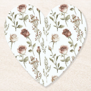 Porta-copo De Papel Rosa Floral Rosa Roxa