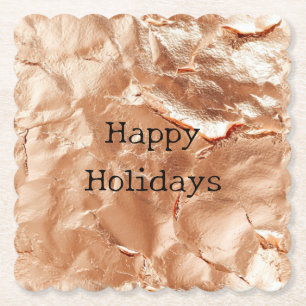 Porta-copo De Papel Rosa Peach Dourado Glam