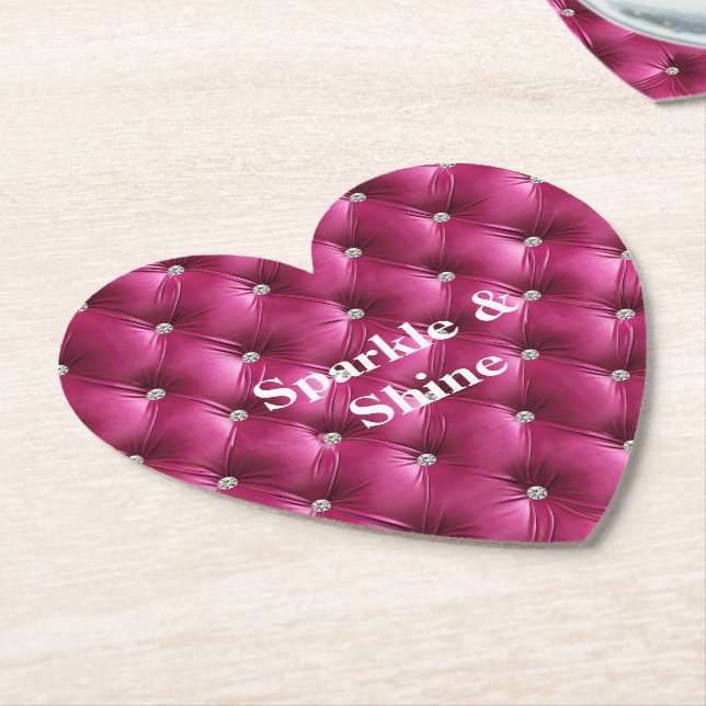 Porta-copo De Papel Rosa Quente Faux Veludo (Angular)