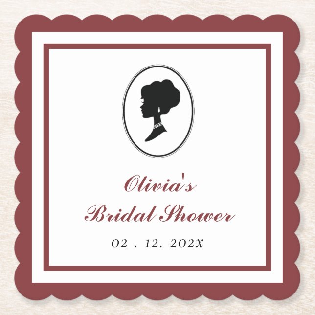 Porta-copo De Papel Rosa vermelha de orçamento Florals Bridgerton Chá  (Frente)