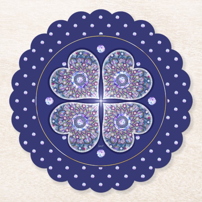 Porta-copo De Papel Rosace Azul (Frente)