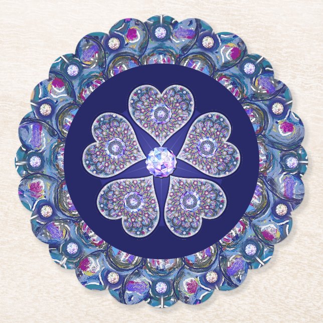 Porta-copo De Papel Rosace Azul (Frente)