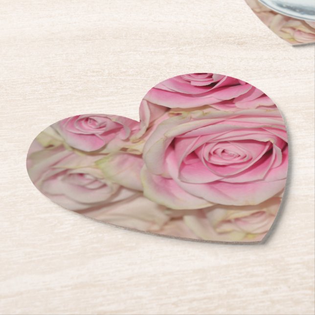 Porta-copo De Papel Rosas de Creme Rosa Romântica (Angular)
