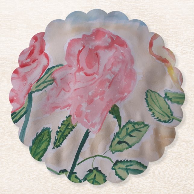Porta-copo De Papel Rosas de Verão abstrato (Frente)