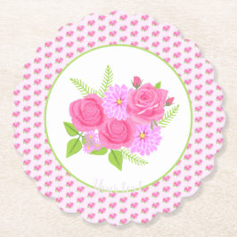 Porta-copo De Papel Rosas e Rosa Dahlias