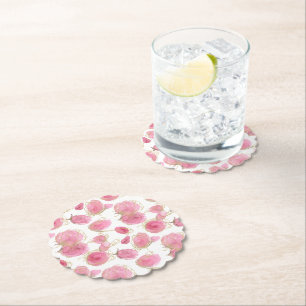 Porta-copo De Papel Rosas rosa