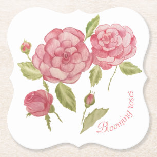 Porta-copo De Papel Rosas rosa lápis de desenho manual T-Shirt Cushion
