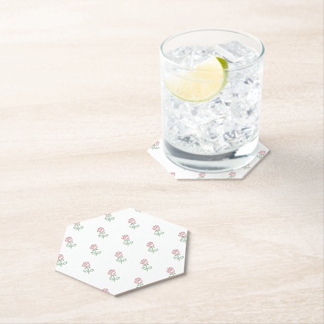 Porta-copo De Papel Rosas vermelhas, Padrão De Rosas, Flores (Insitu)