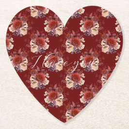 Porta-copo De Papel Rosas vermelhas Românticas Floral