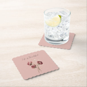 Porta-copo De Papel Rosas Vermelhas Rosadas Floral