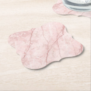 Porta-copo De Papel Rose Marble Orgânico Blush Rosa Empolvilhado