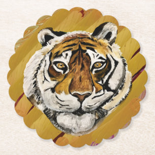 Porta-copo De Papel Rosto Artístico da Pintura de Tigre