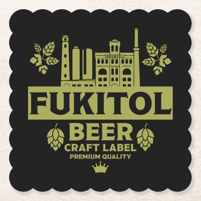 Porta-copo De Papel Rótulo de Cerveja Engraçado Novidade (Frente)
