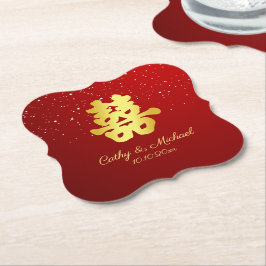 Porta-copo De Papel Rou de casamento chinês vermelho floco de neve dup