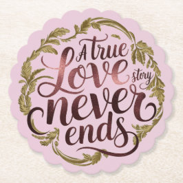 Porta-copo De Papel Round Love Romantic Beber Conjunto de Portas copos